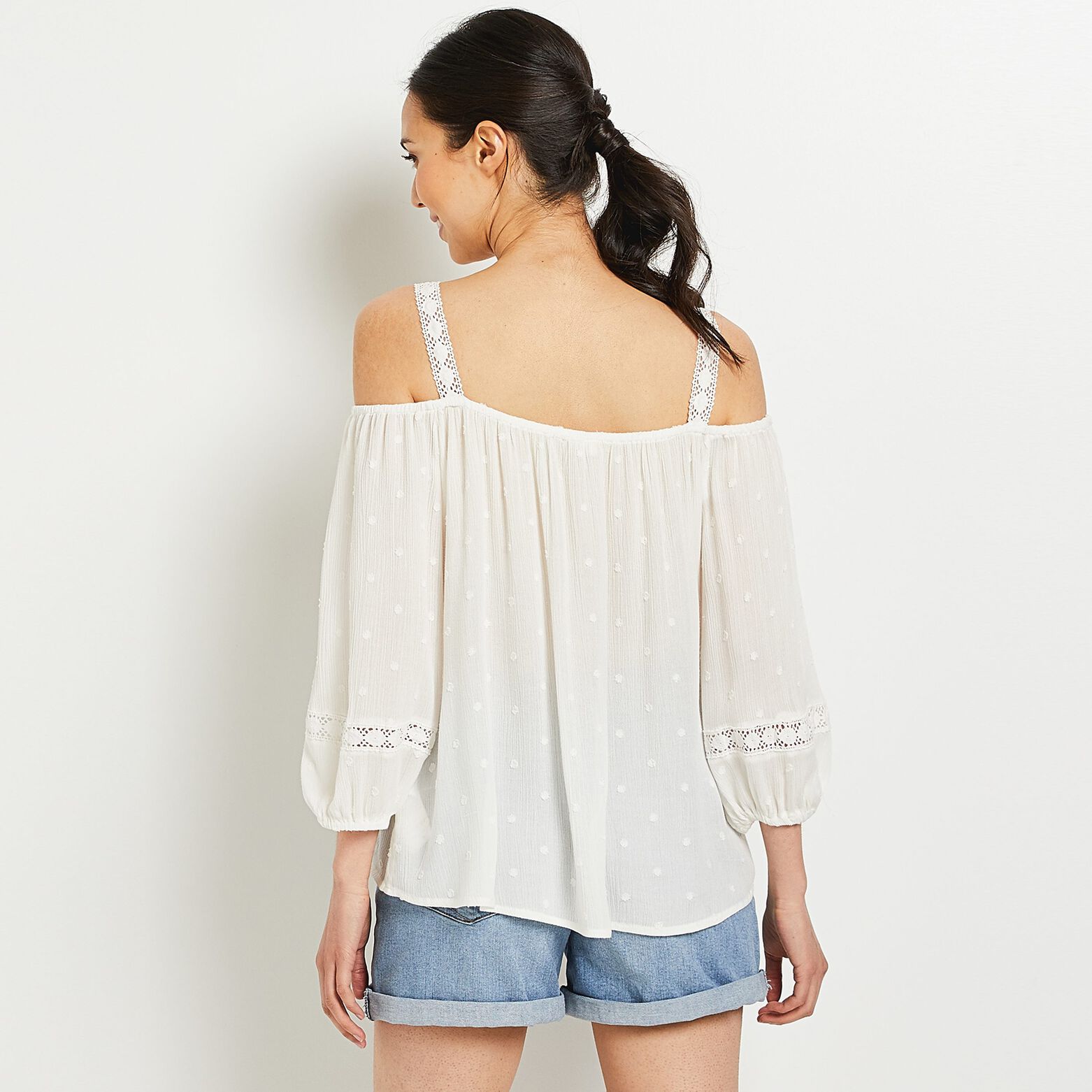 Blouse à épaules ouvertes femme
