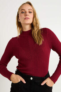 Pull col montant femme