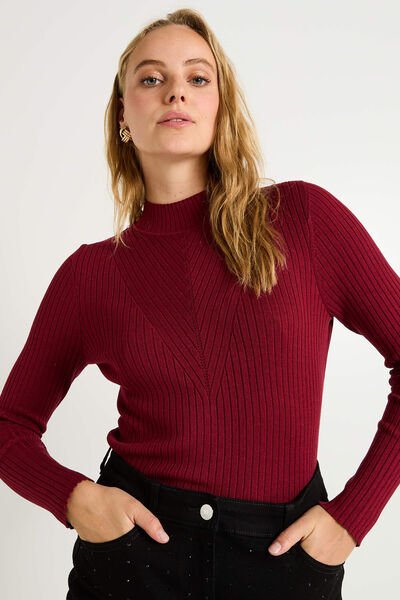 Pull col montant femme