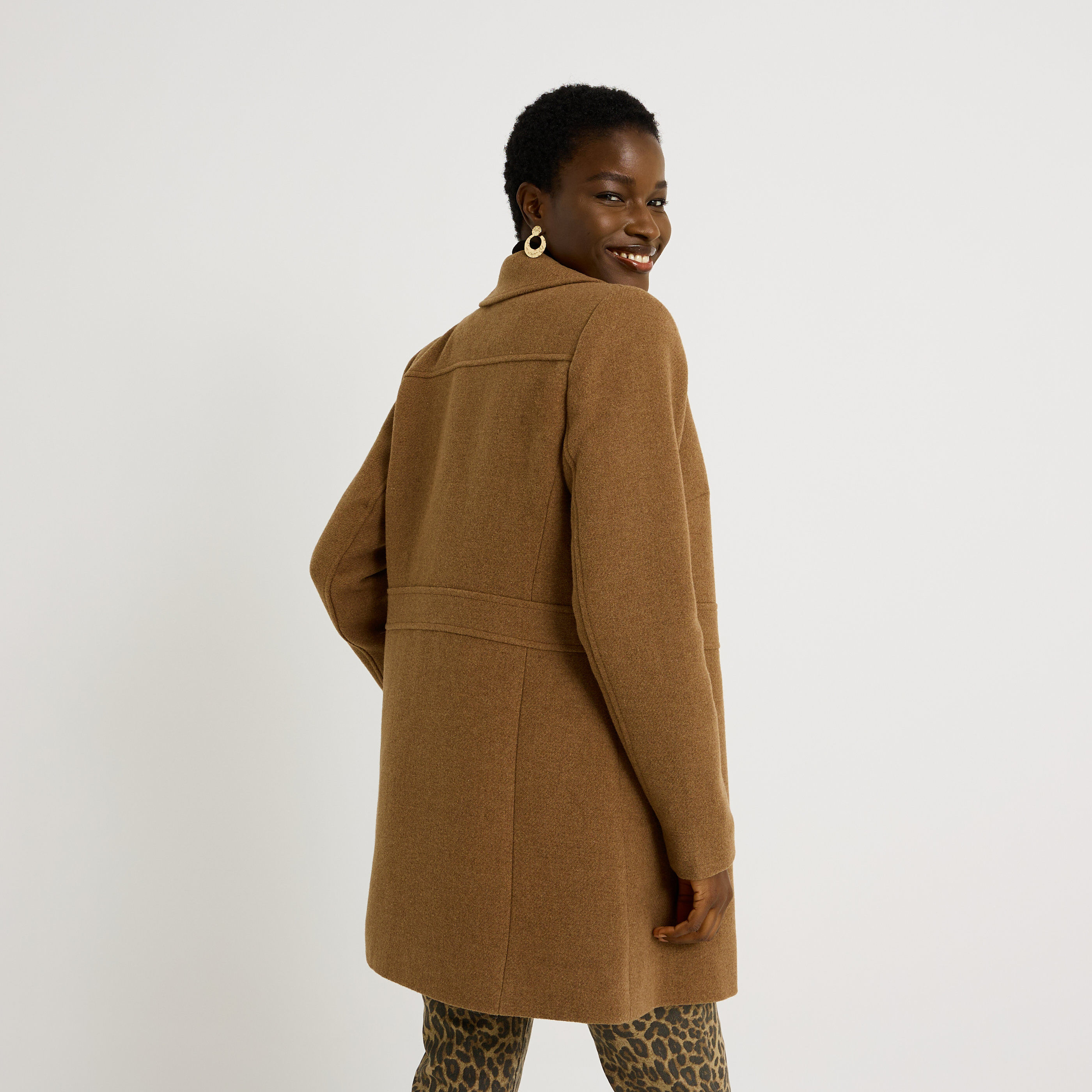 Manteau mi-long avec boutons femme