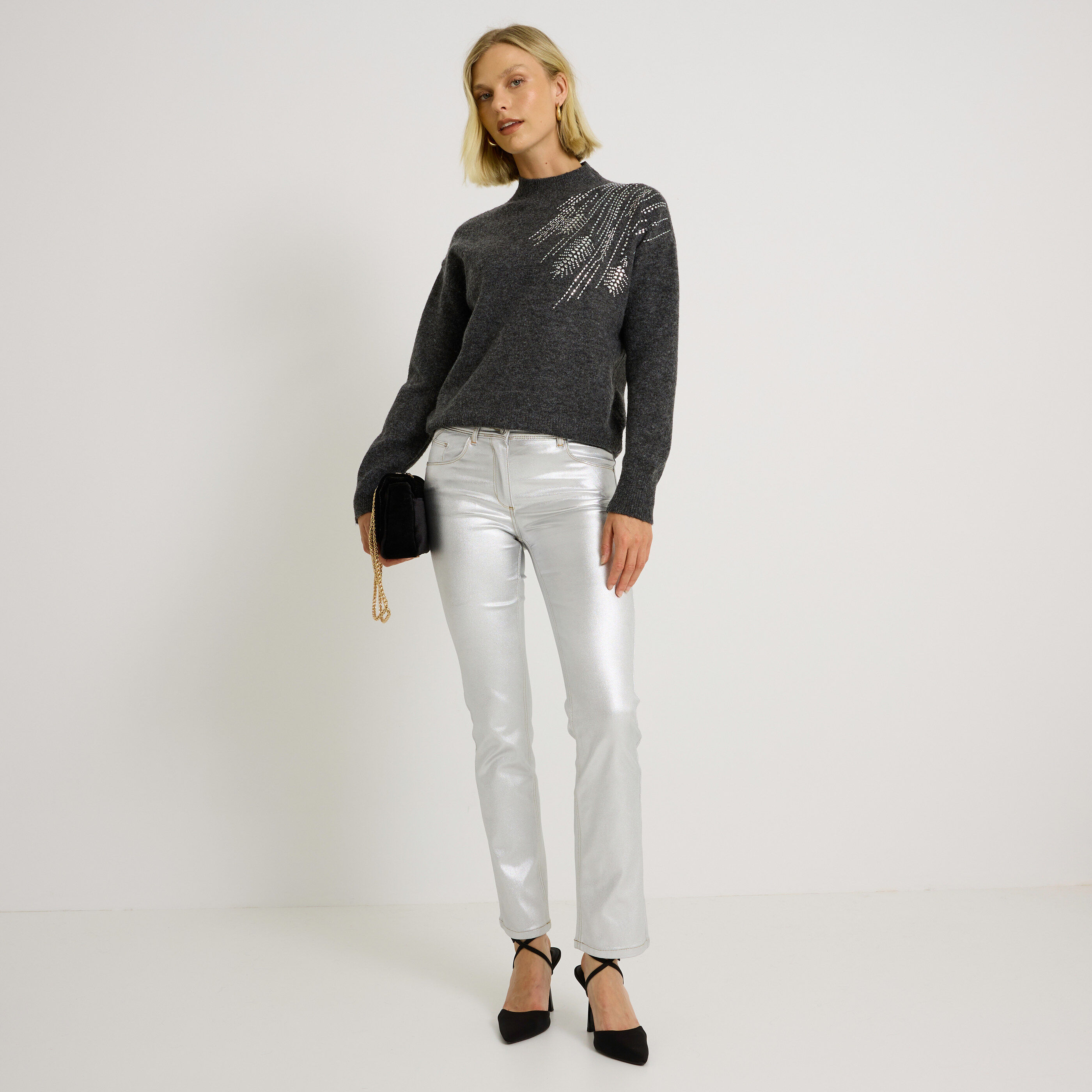 Jean droit enduit ESTELE femme