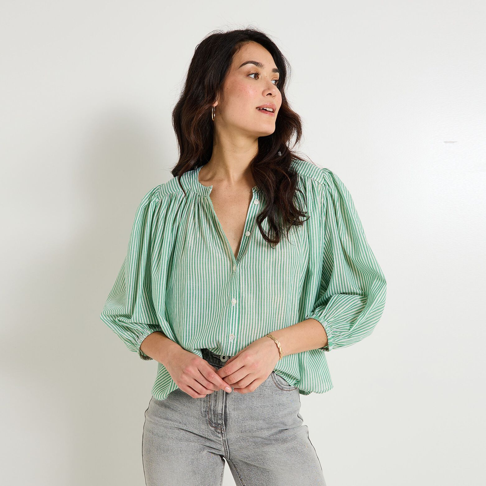 Chemise oversize rayée femme
