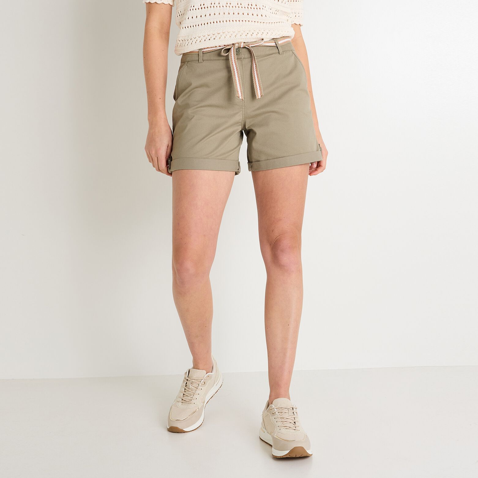 Short à revers femme