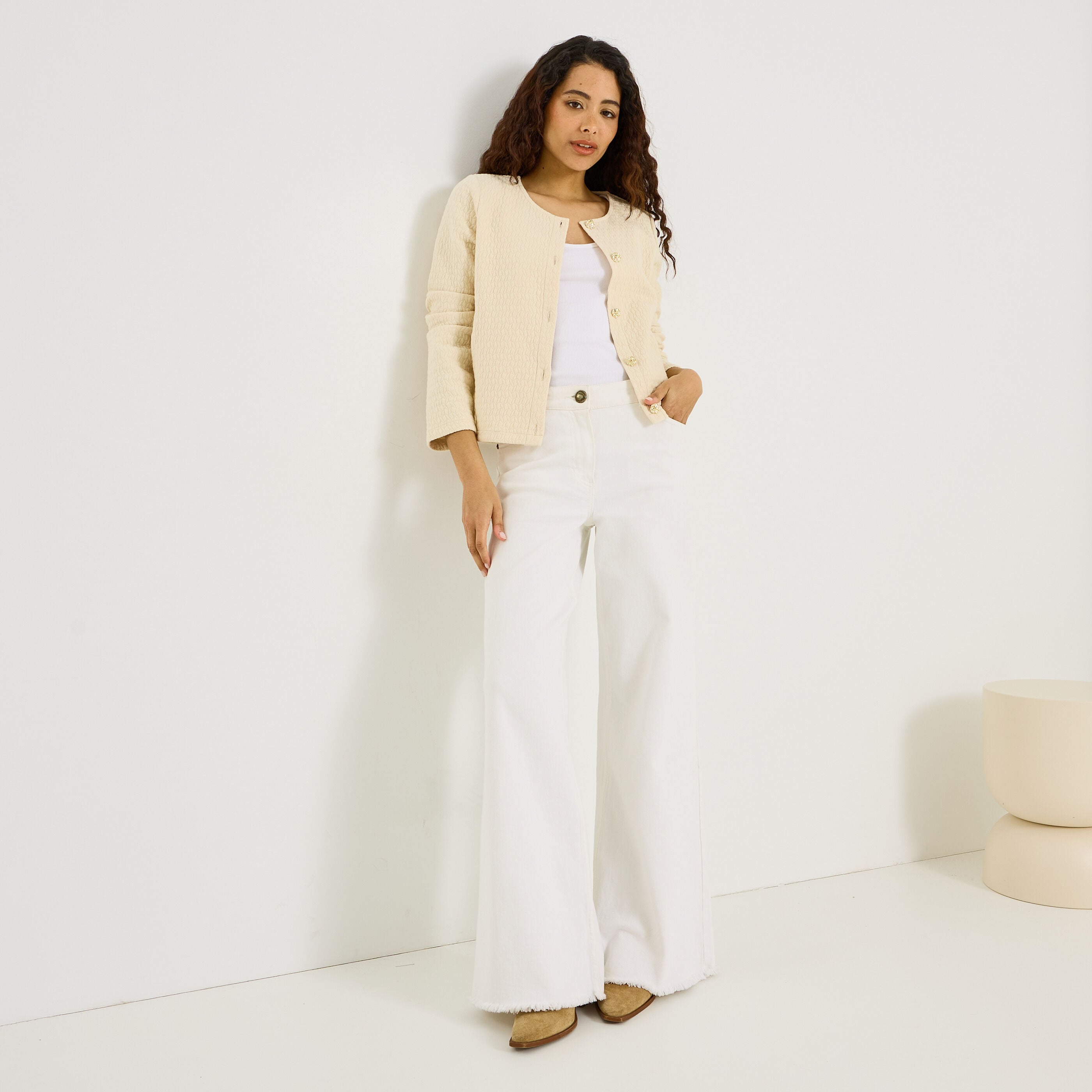 Veste matelass&eacute;e en maille femme