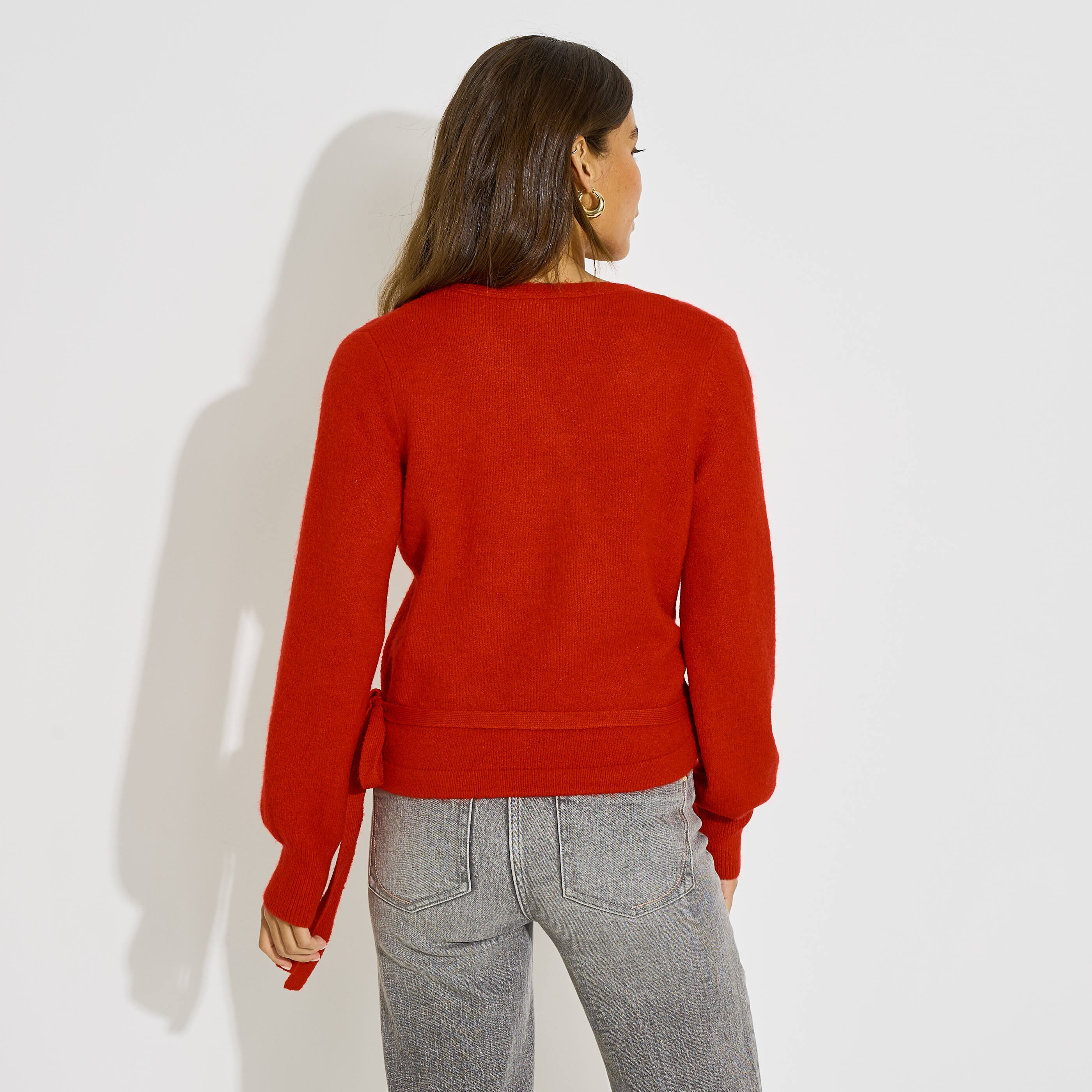 Gilet cache-c&oelig;ur en maille femme