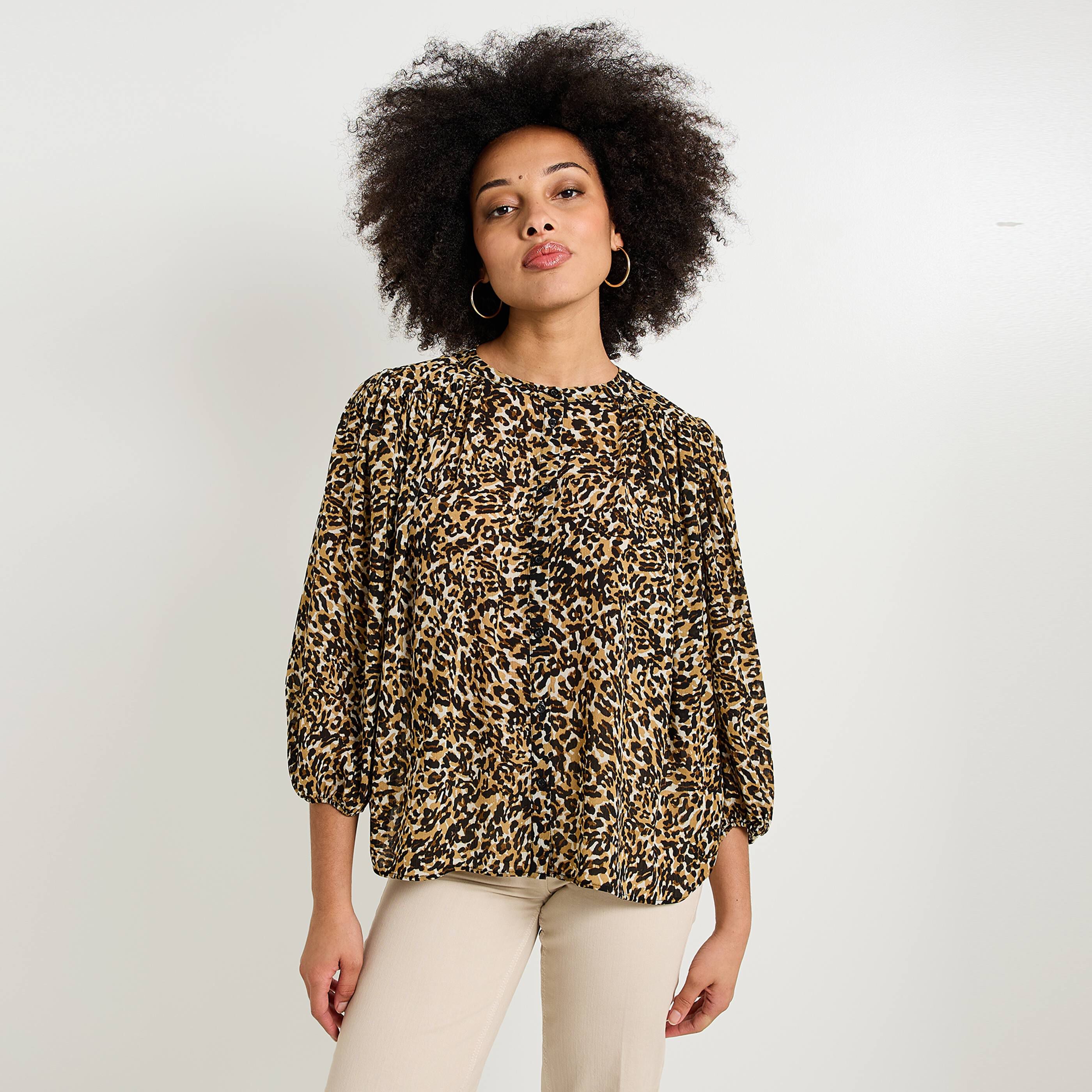 Chemisier col rond femme