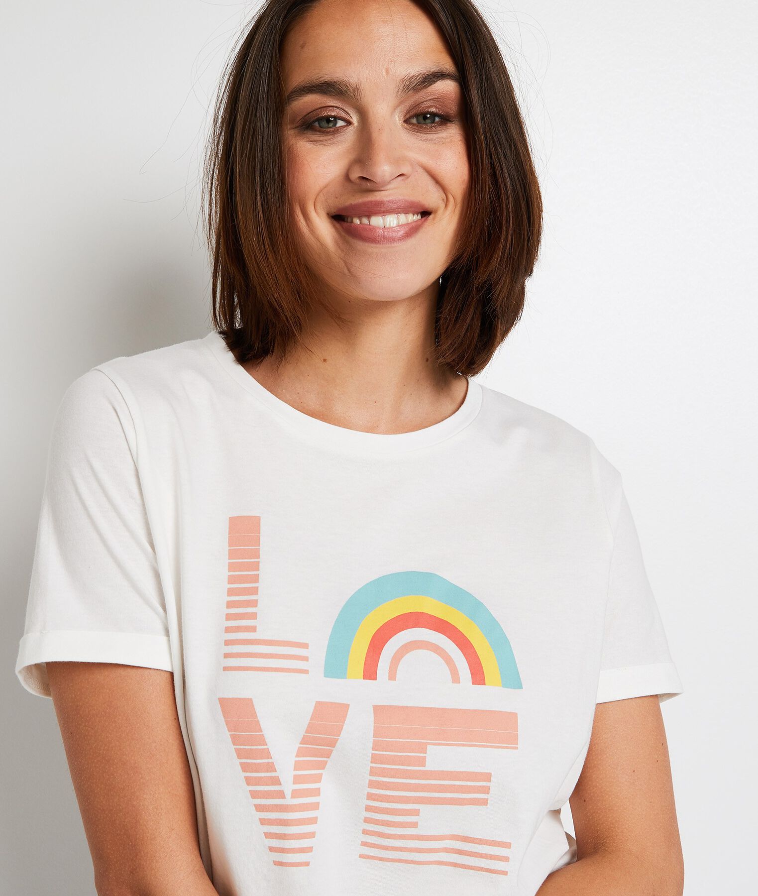 T-shirt col rond imprimé femme