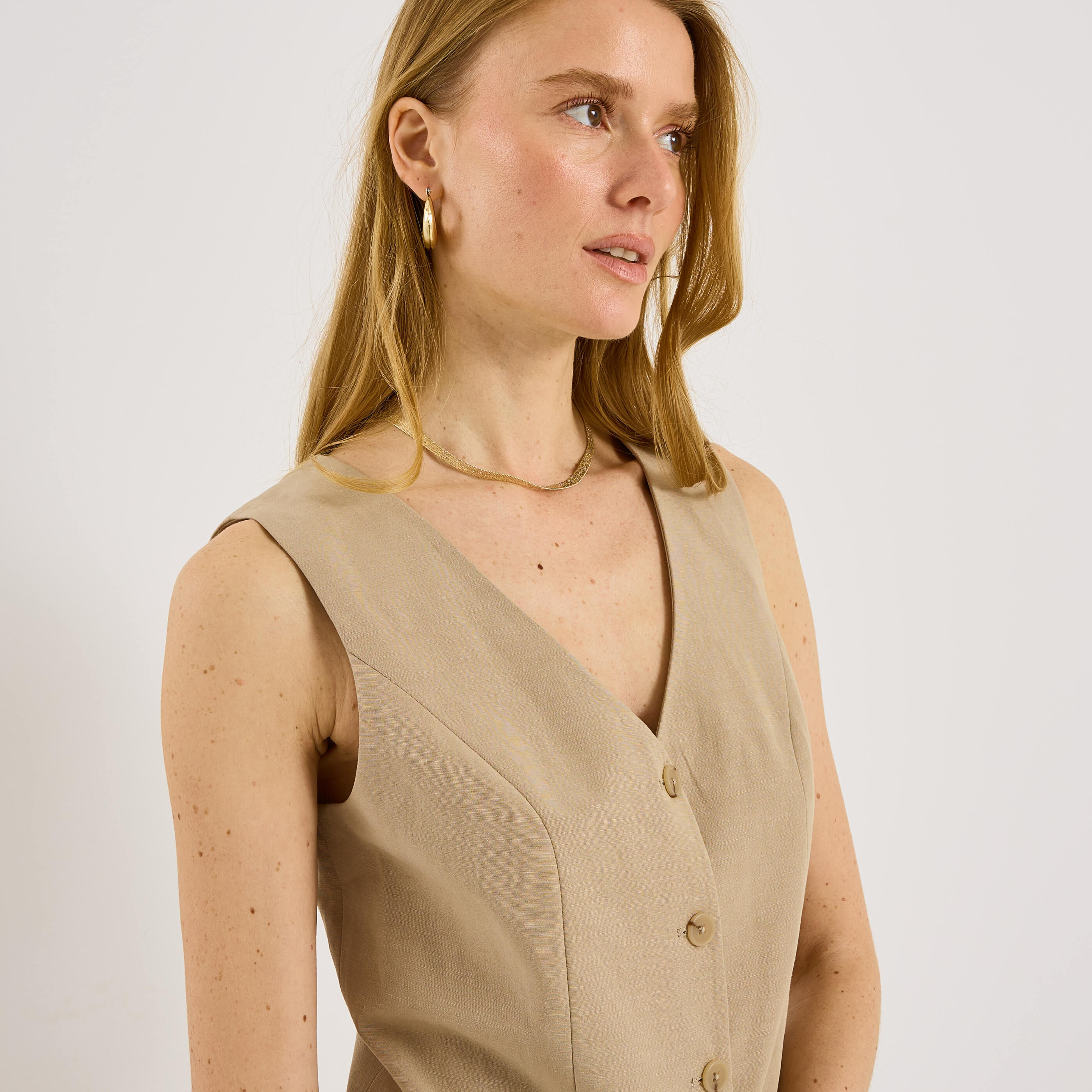 Gilet de tailleur sans manches femme