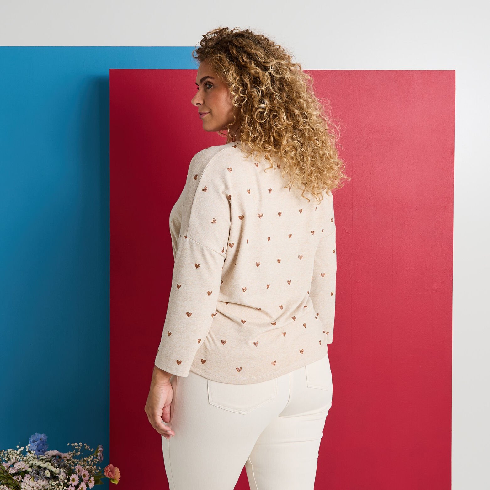T-shirt imprimé cœurs femme