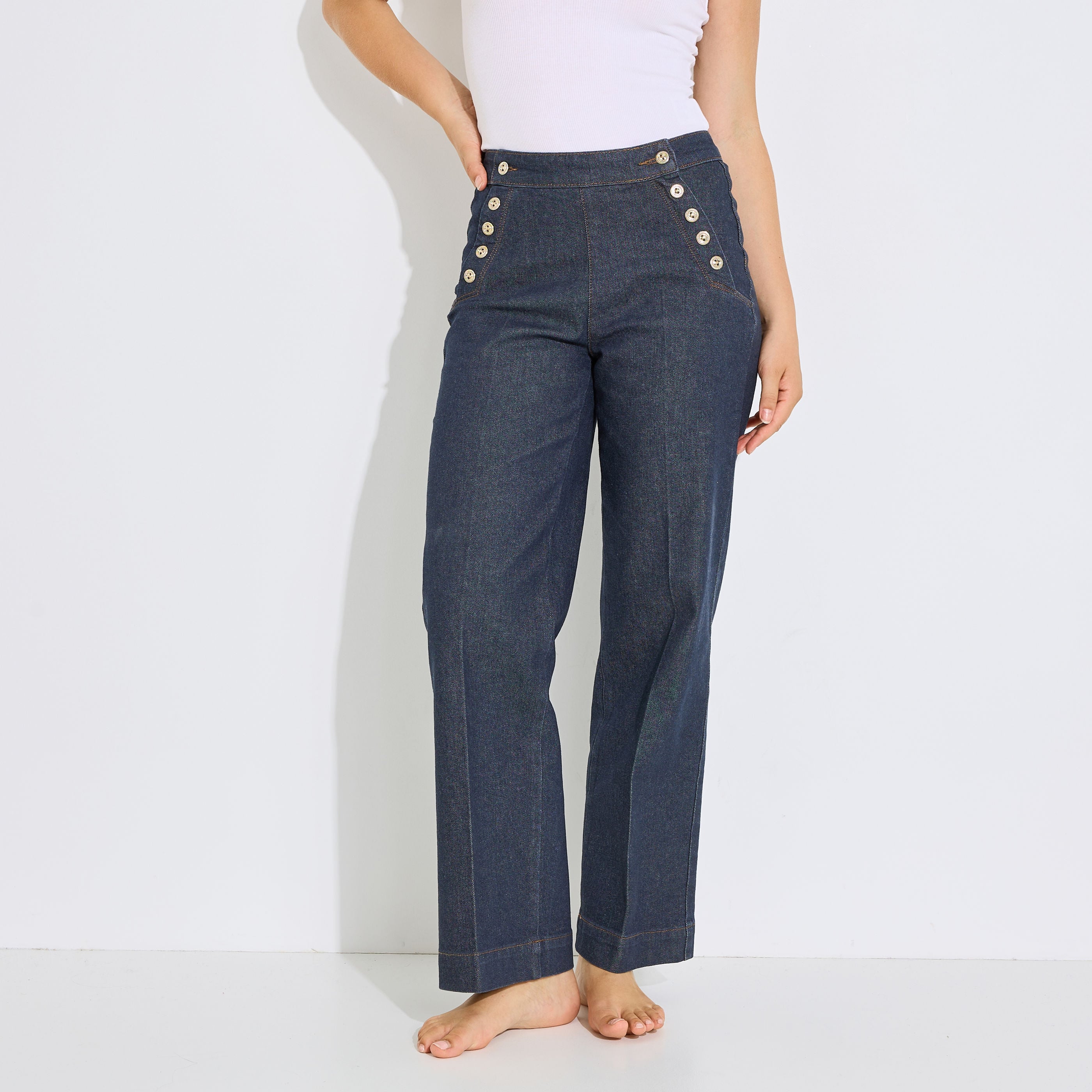 Jean flare &agrave; pont POMPON F02 femme.
