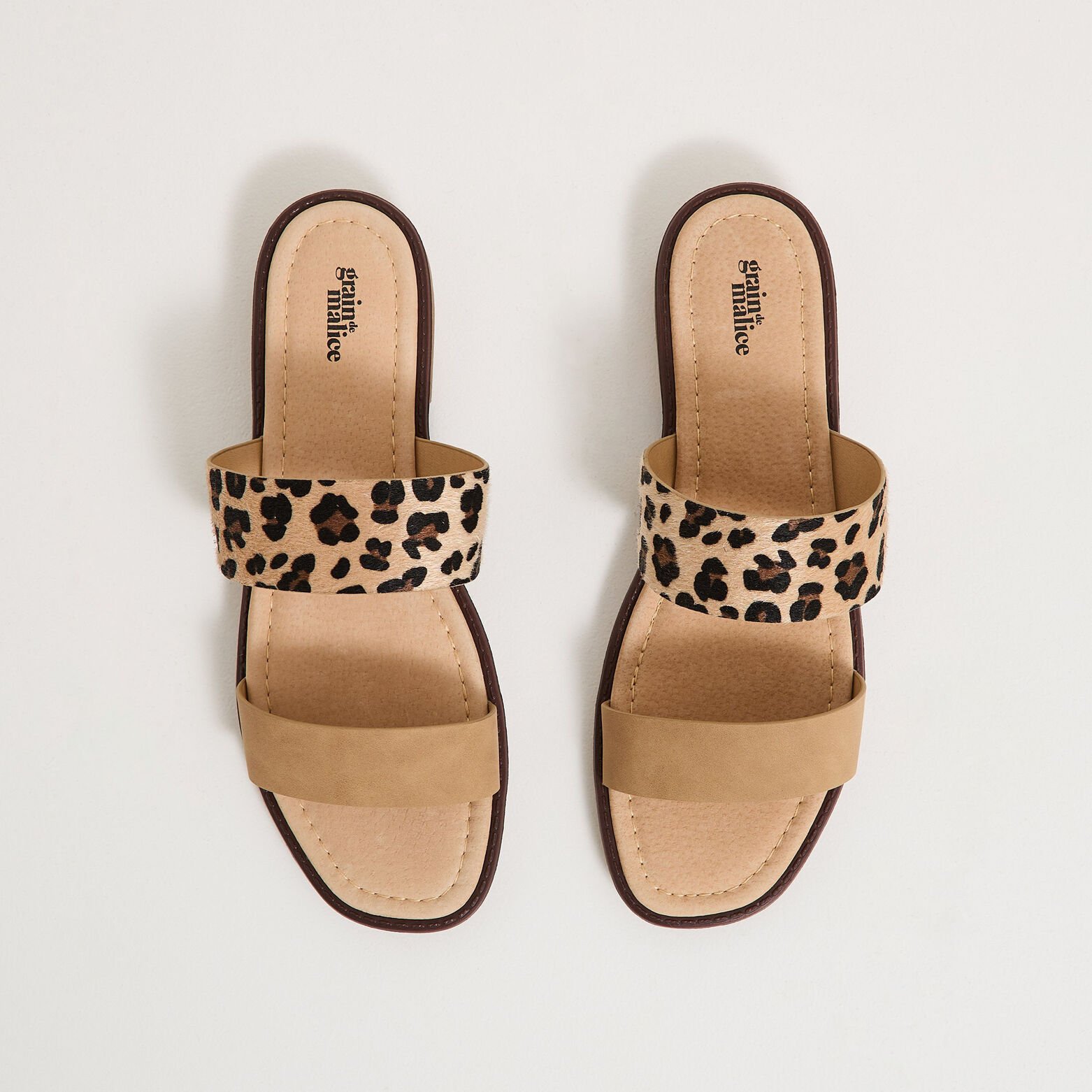 Mules plates imprimé léopard femme