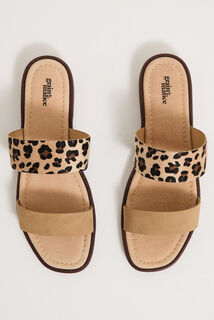 Mules plates imprimé léopard femme