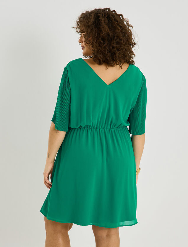 Robe habill&eacute;e unie longueur genou