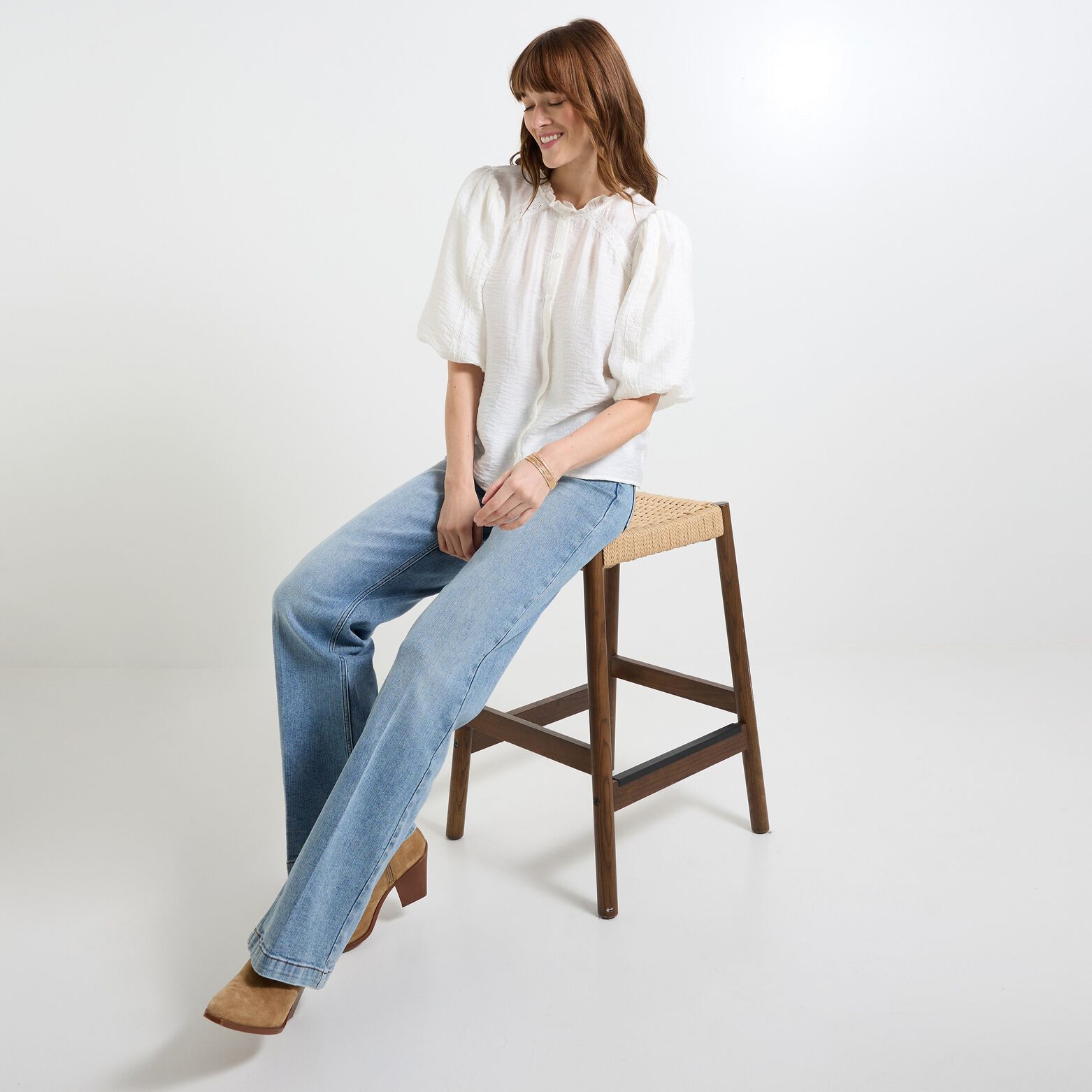 Chemise manches coudes femme