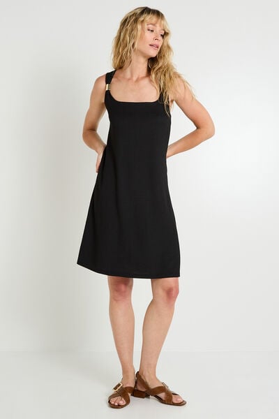 Robe en maille unie à col carré
