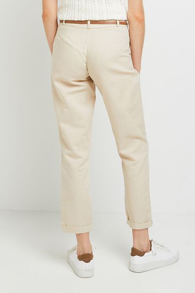 Chino lin mélangé femme
