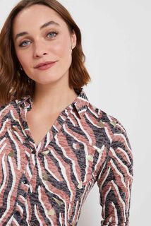 T-shirt col chemise imprimé