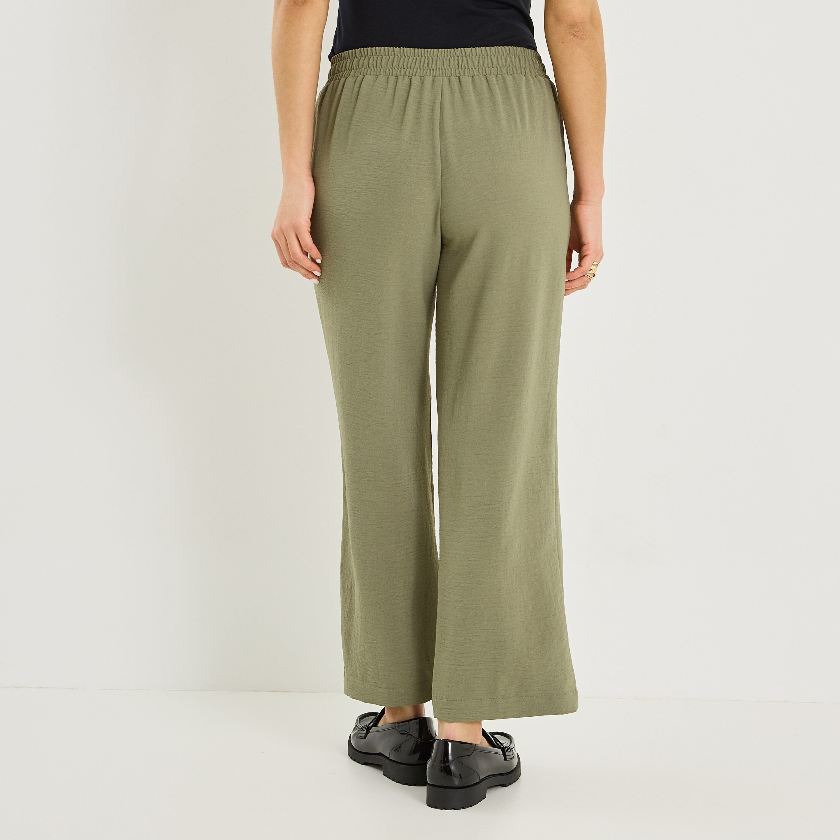 Pantalon fluide taille &eacute;lastiqu&eacute;e femme