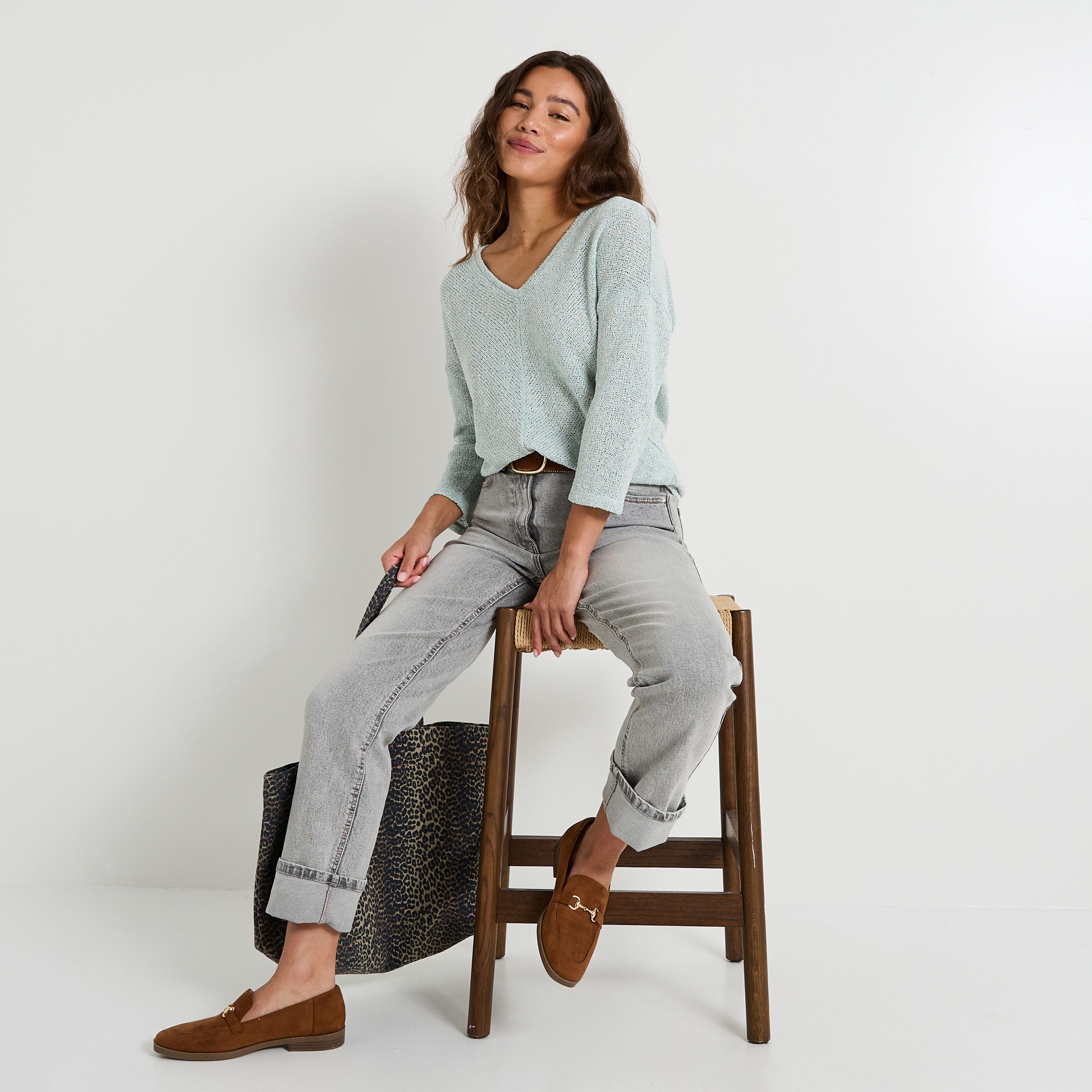 T-shirt en maille paillet&eacute;e femme