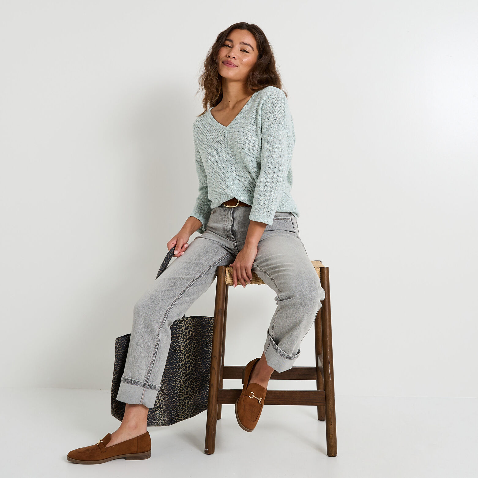 T-shirt en maille pailletée femme