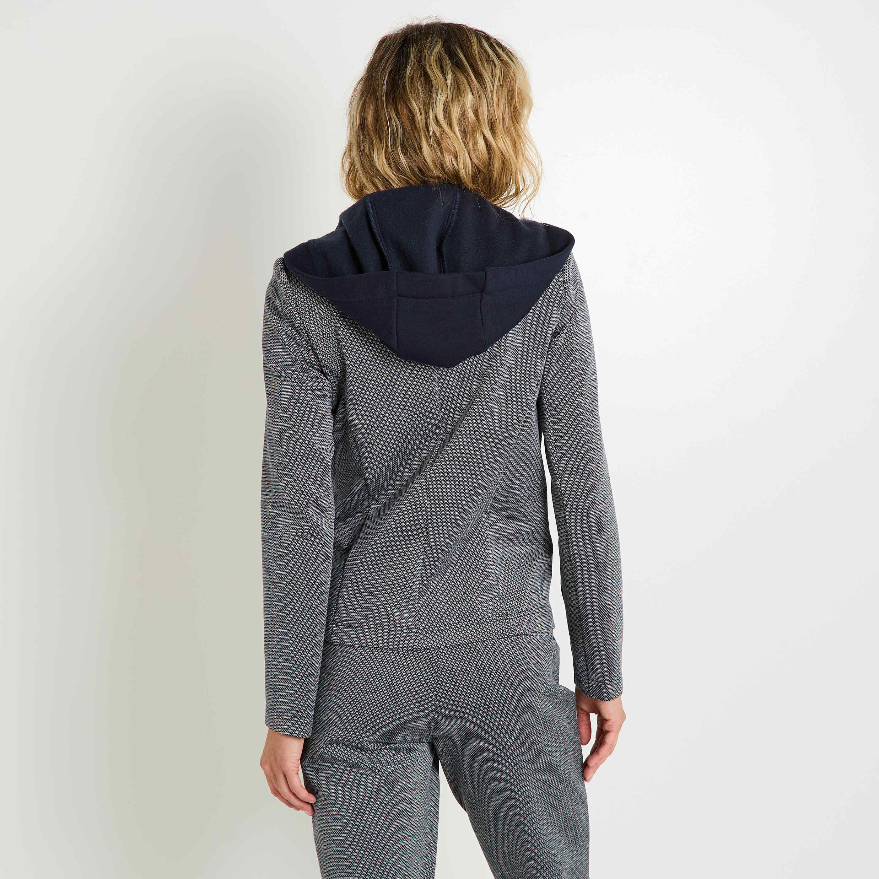 Blazer en maille capuche amovible femme