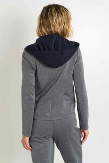 Blazer en maille capuche amovible femme