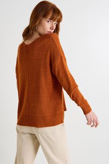 Pull col V femme