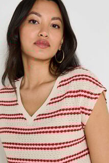 T-shirt col V en maille femme