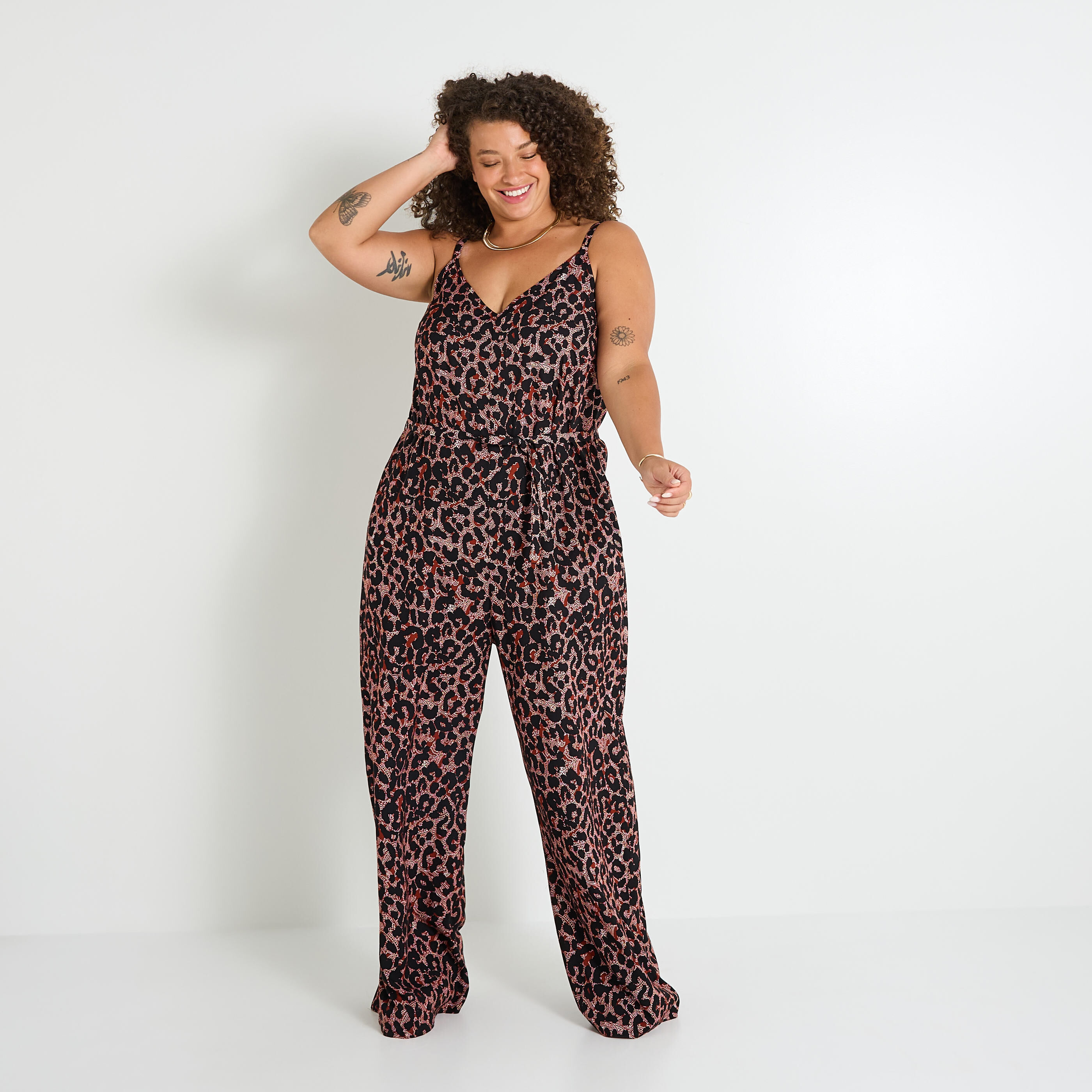 Combinaison imprim&eacute; l&eacute;opard femme