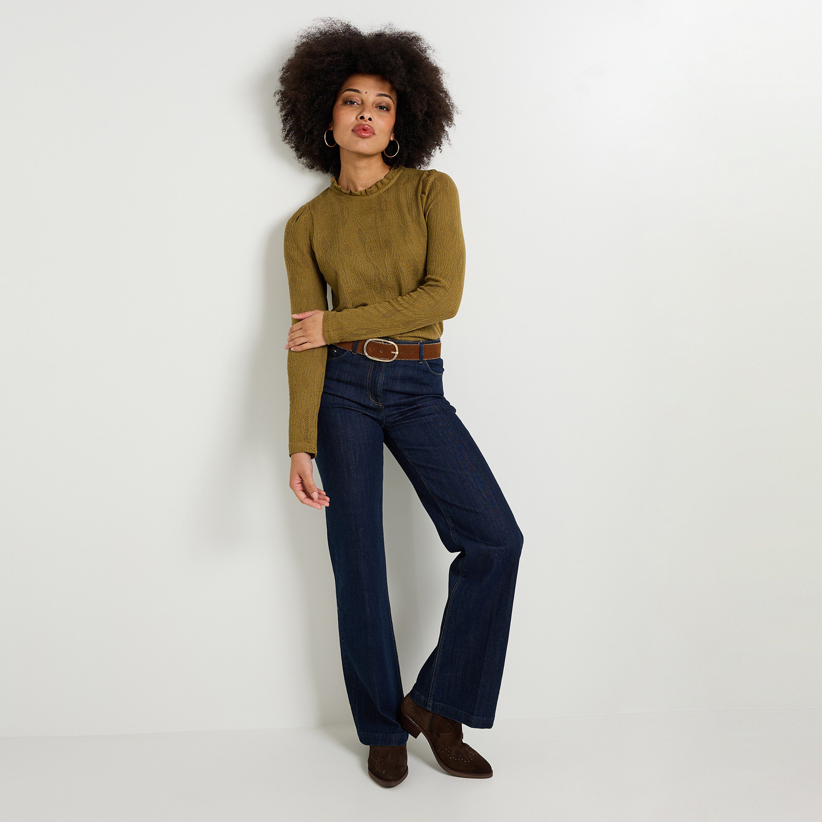 T-shirt col montant femme