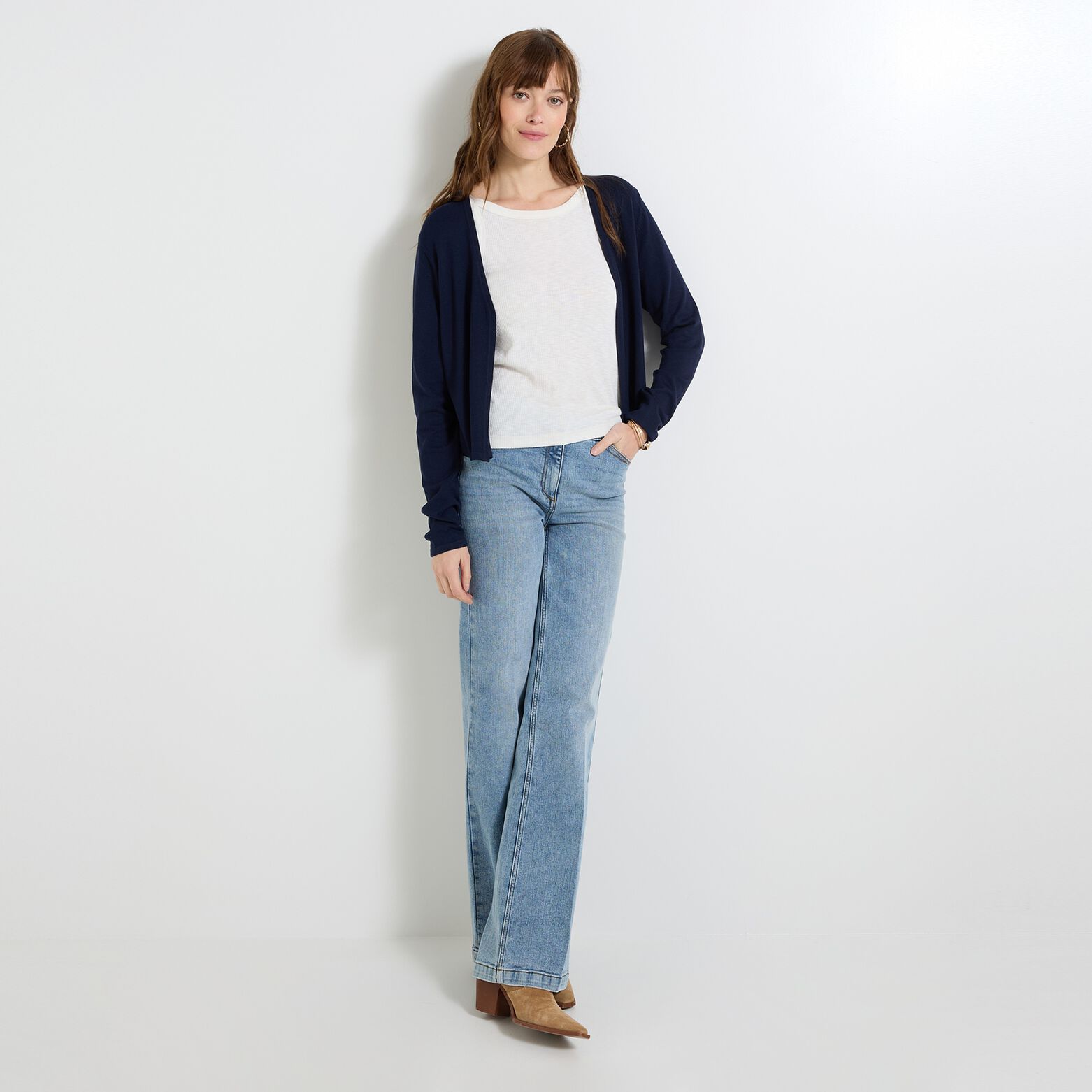 Gilet col V femme