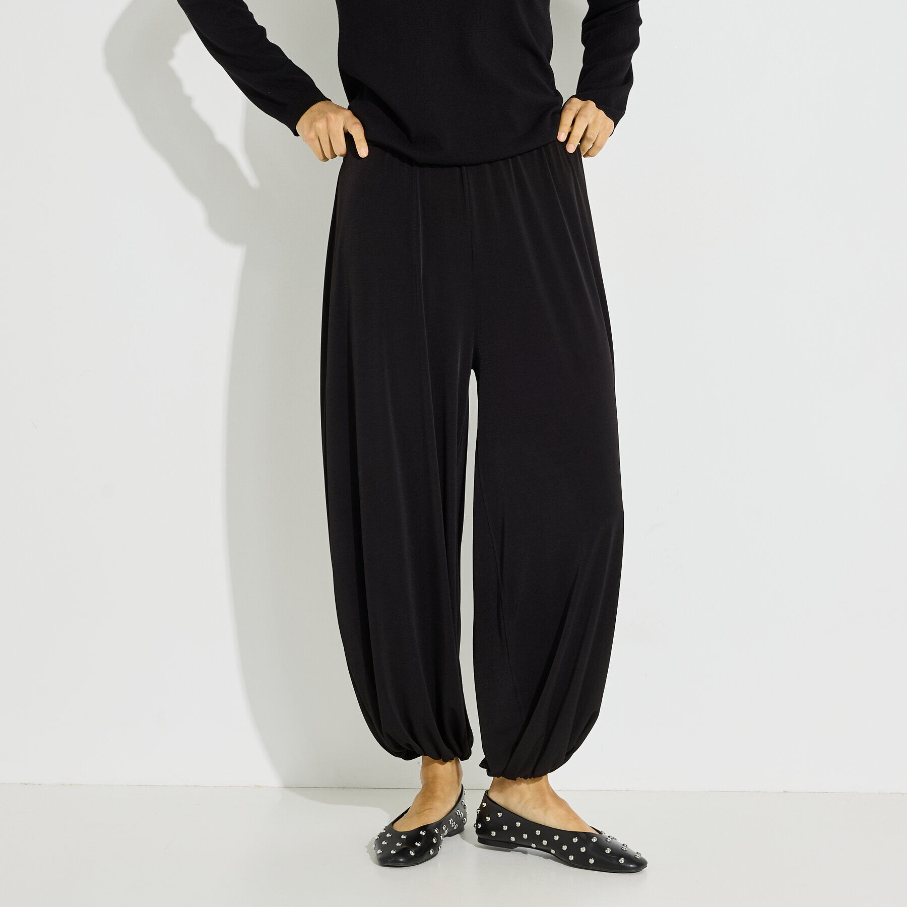 Pantalon barrel fluide femme