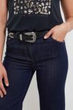 Ceinture boucle argentée femme