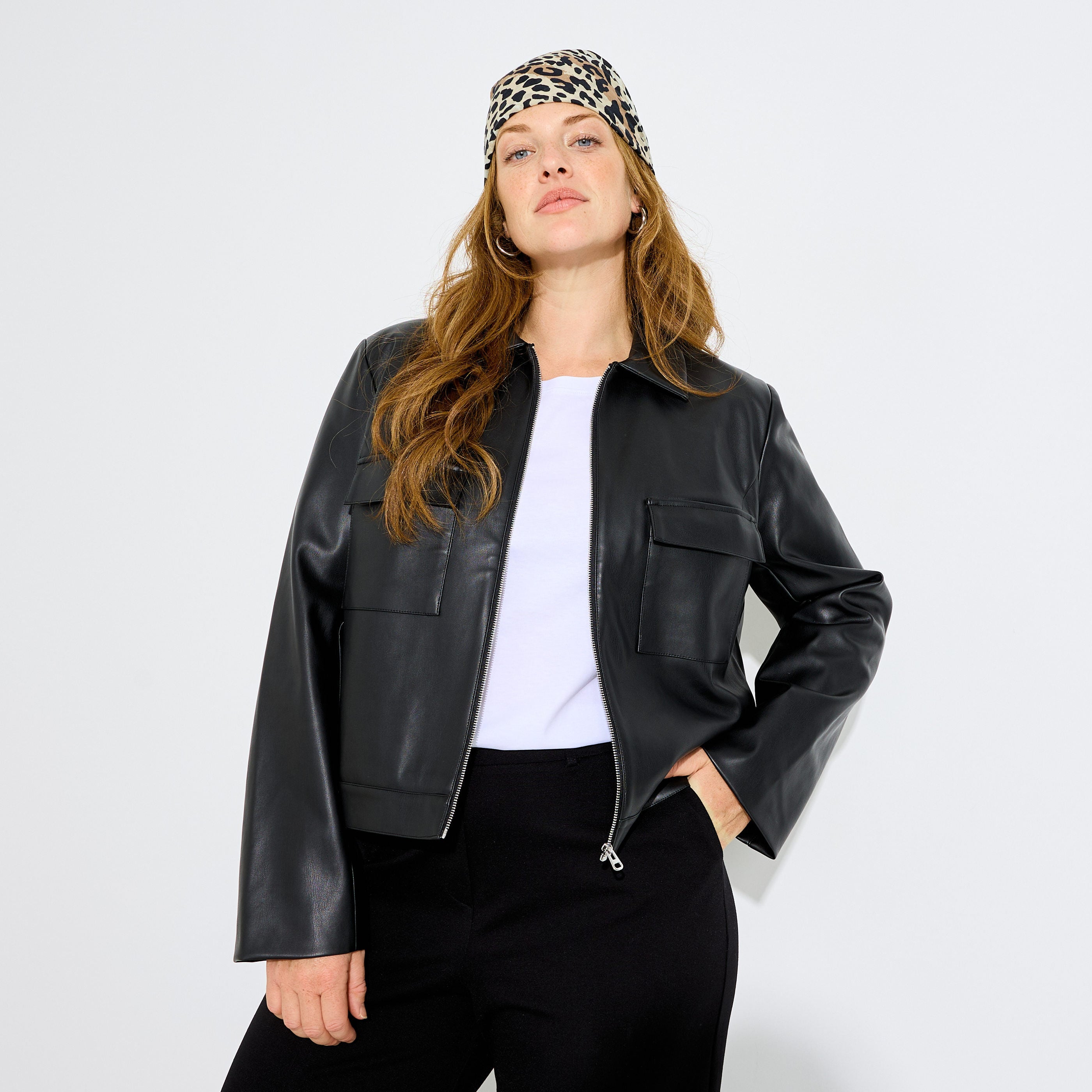 Veste mi-saison col chemise femme
