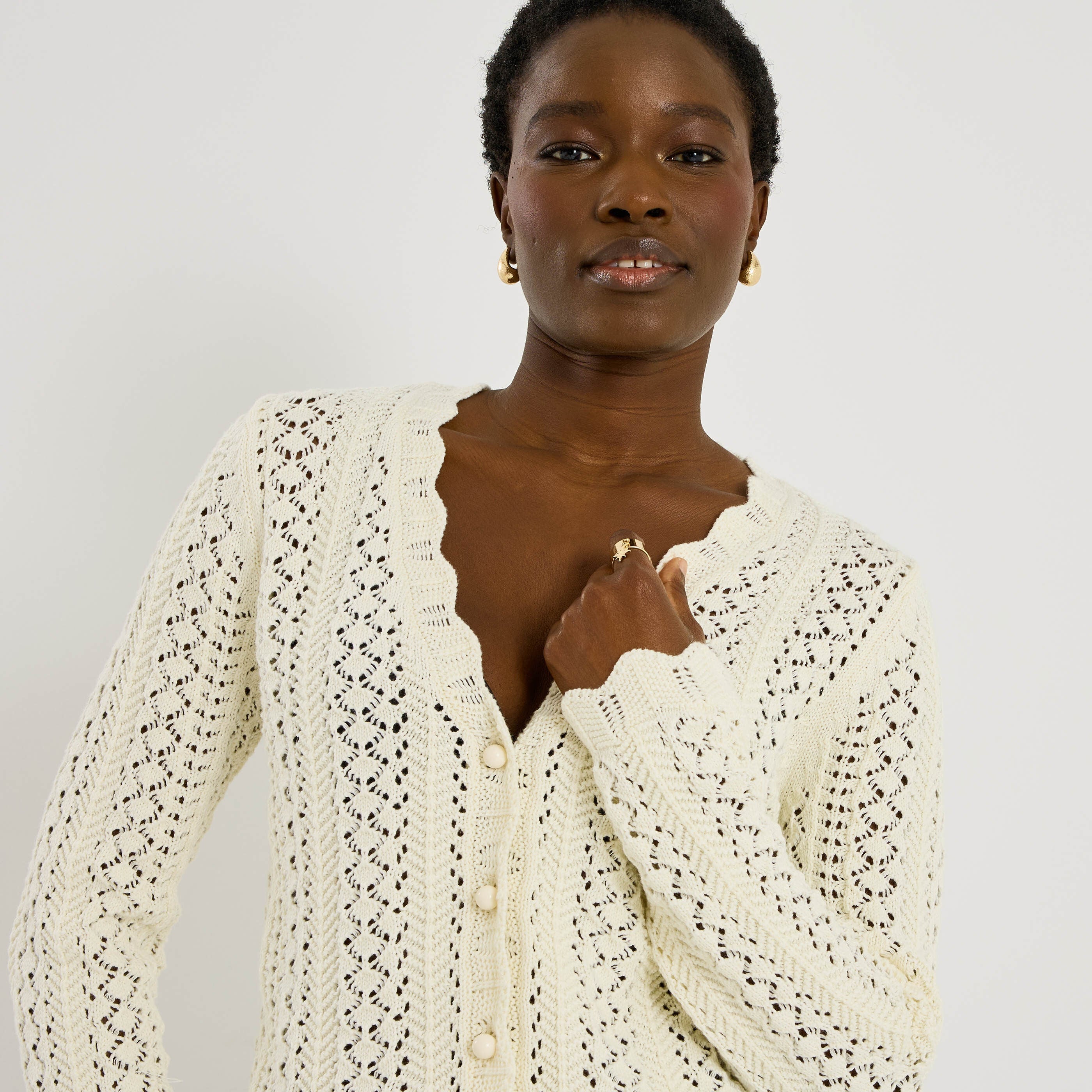 Gilet col V femme