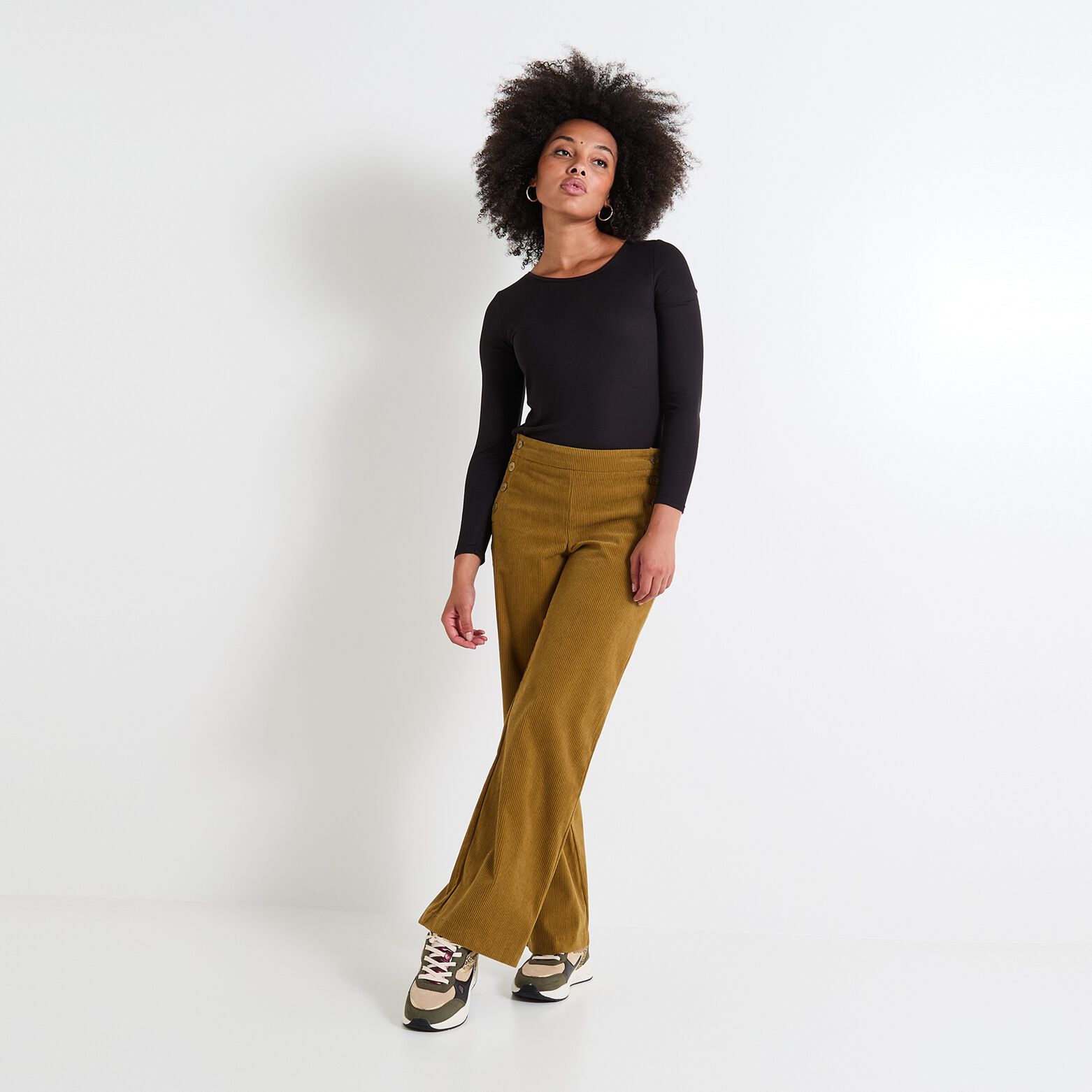 Pantalon velours femme