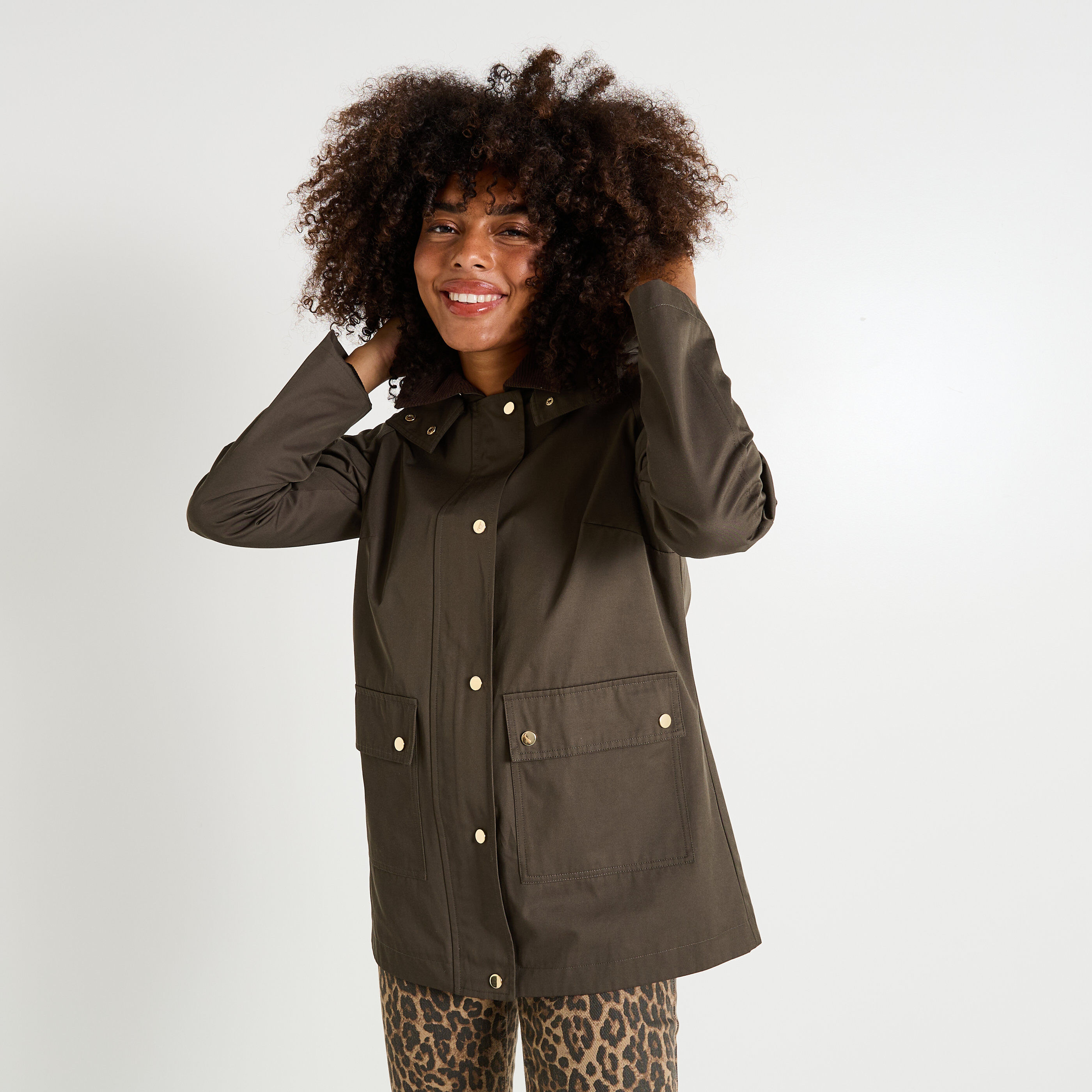 Manteau d&eacute;perlant capuche amovible femme