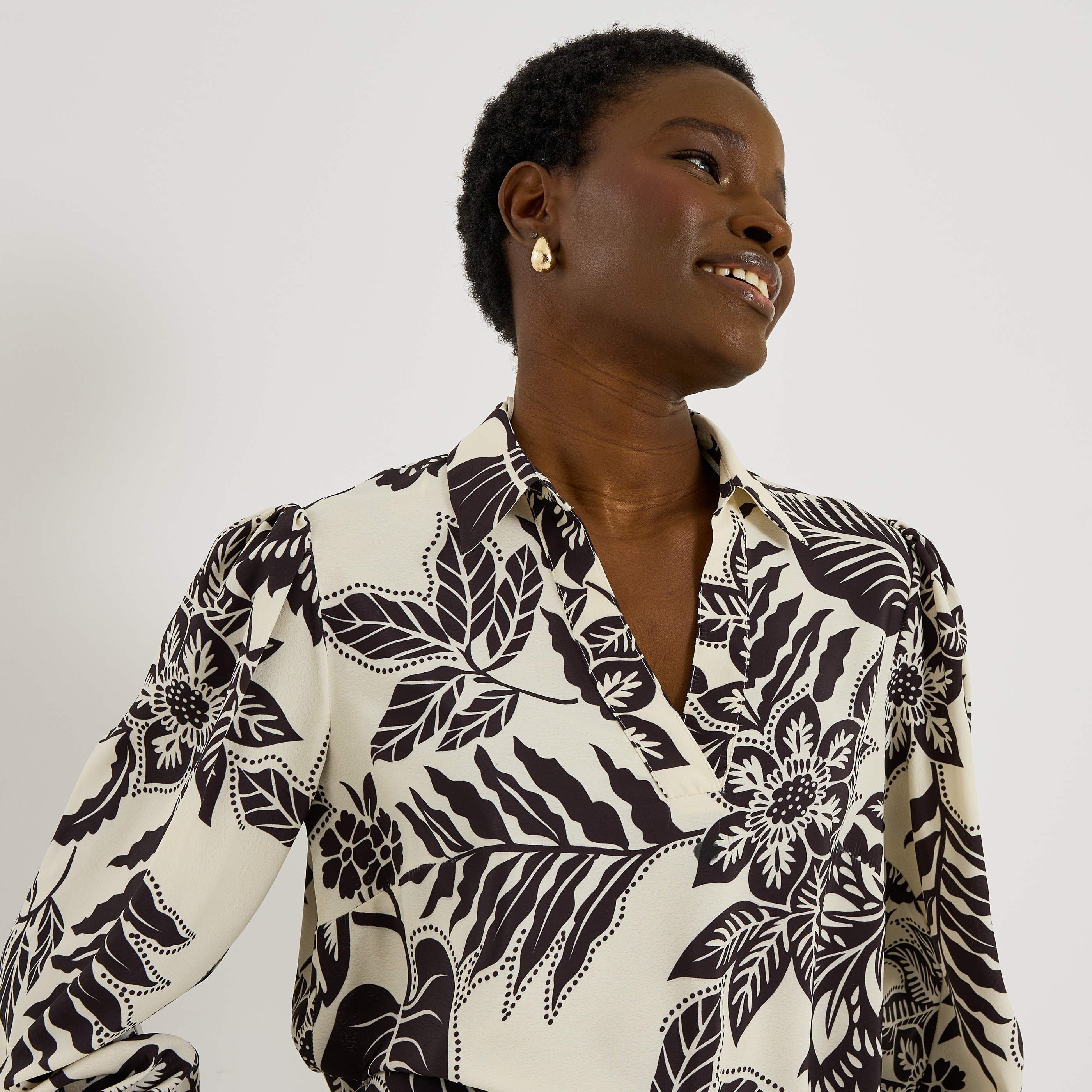 Blouse fluide imprim&eacute; floral femme