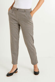 Pantalon en maille à carreaux femme