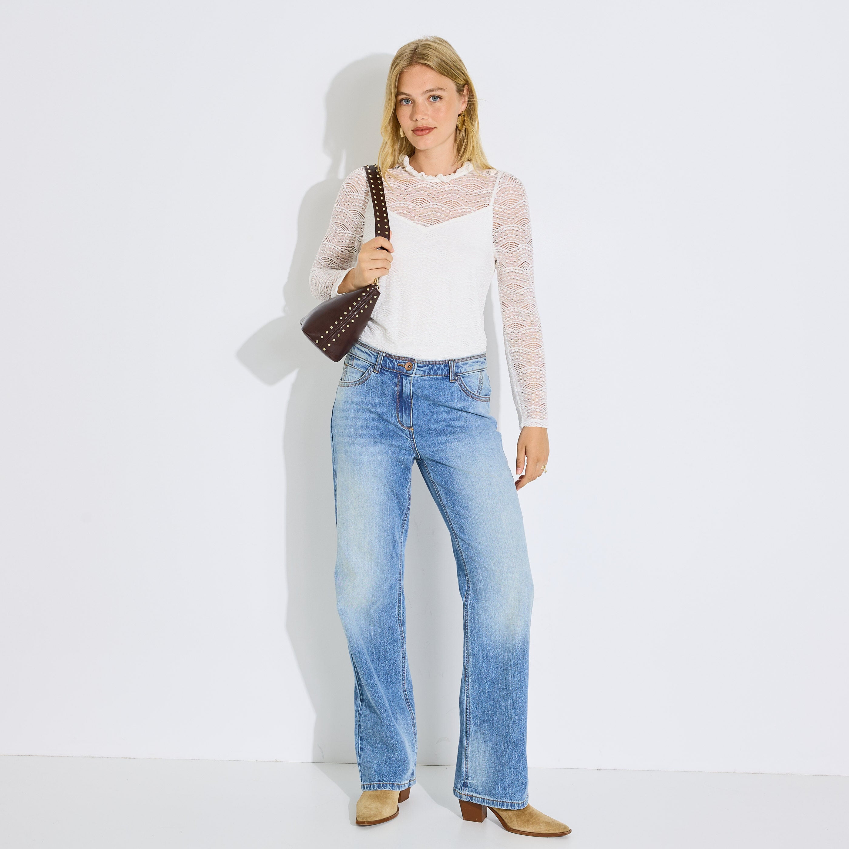 T-shirt col victorien femme