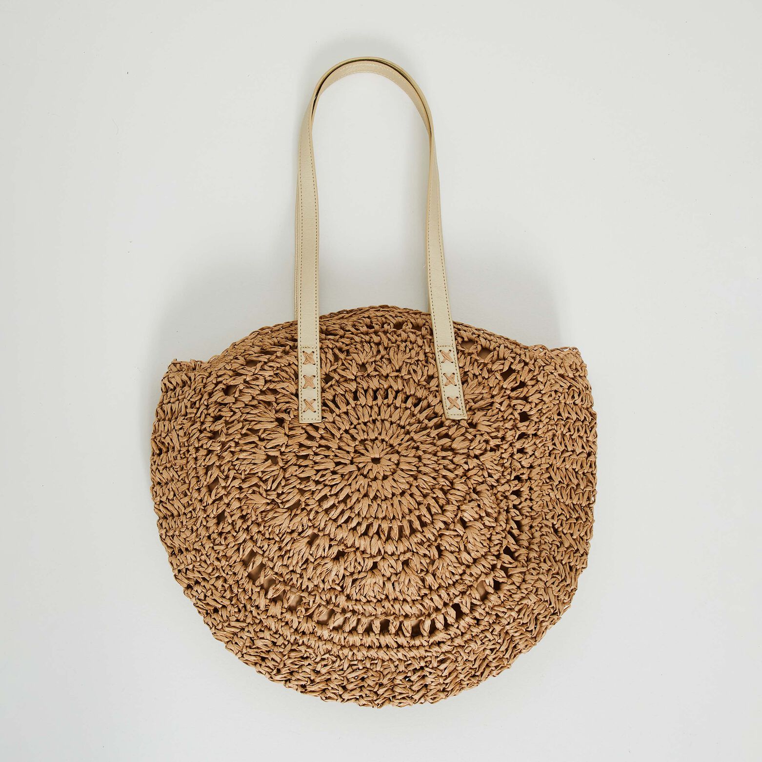 Sac rond paille femme