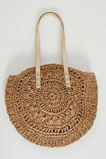 Sac rond paille femme