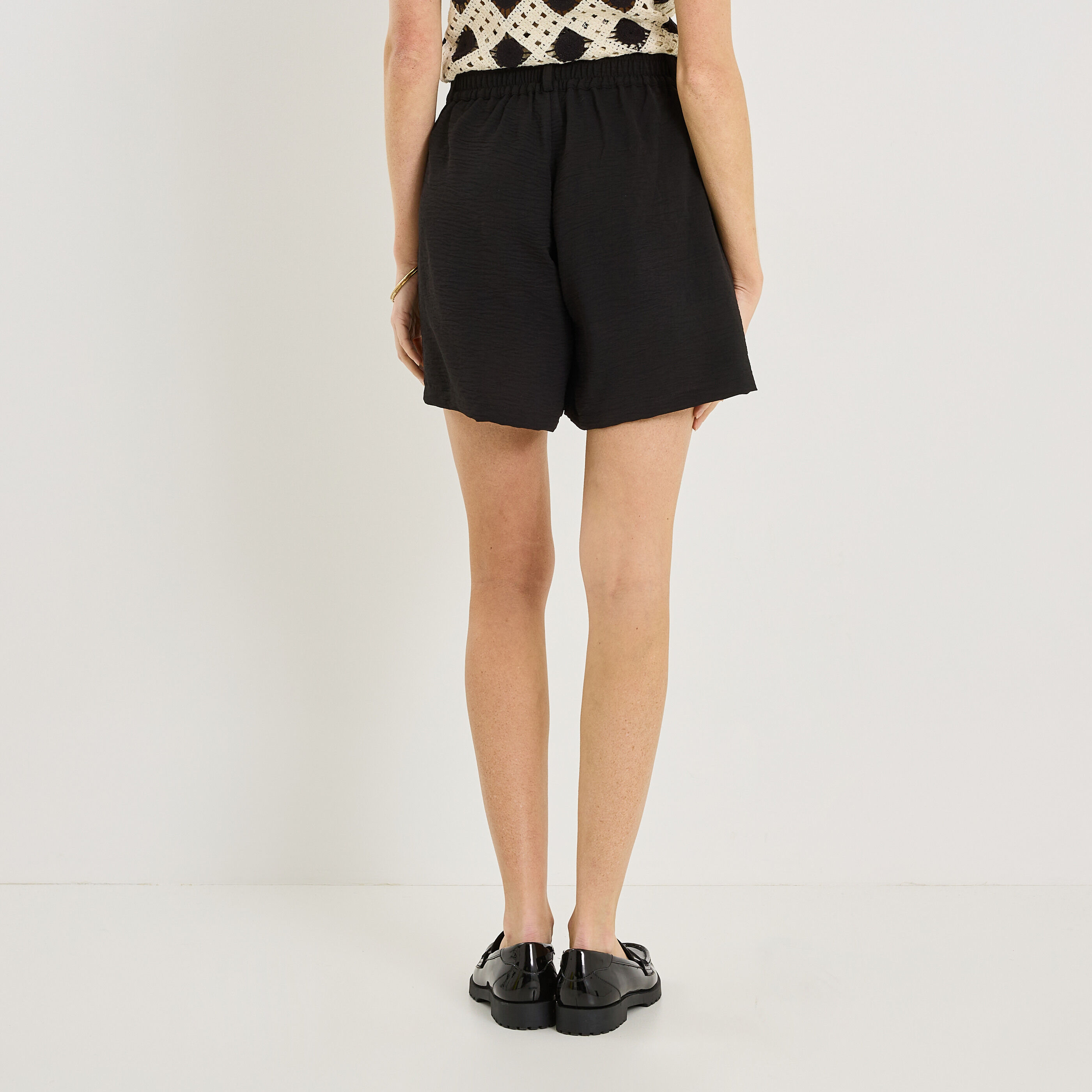 Short fluide taille &eacute;lastiqu&eacute;e femme