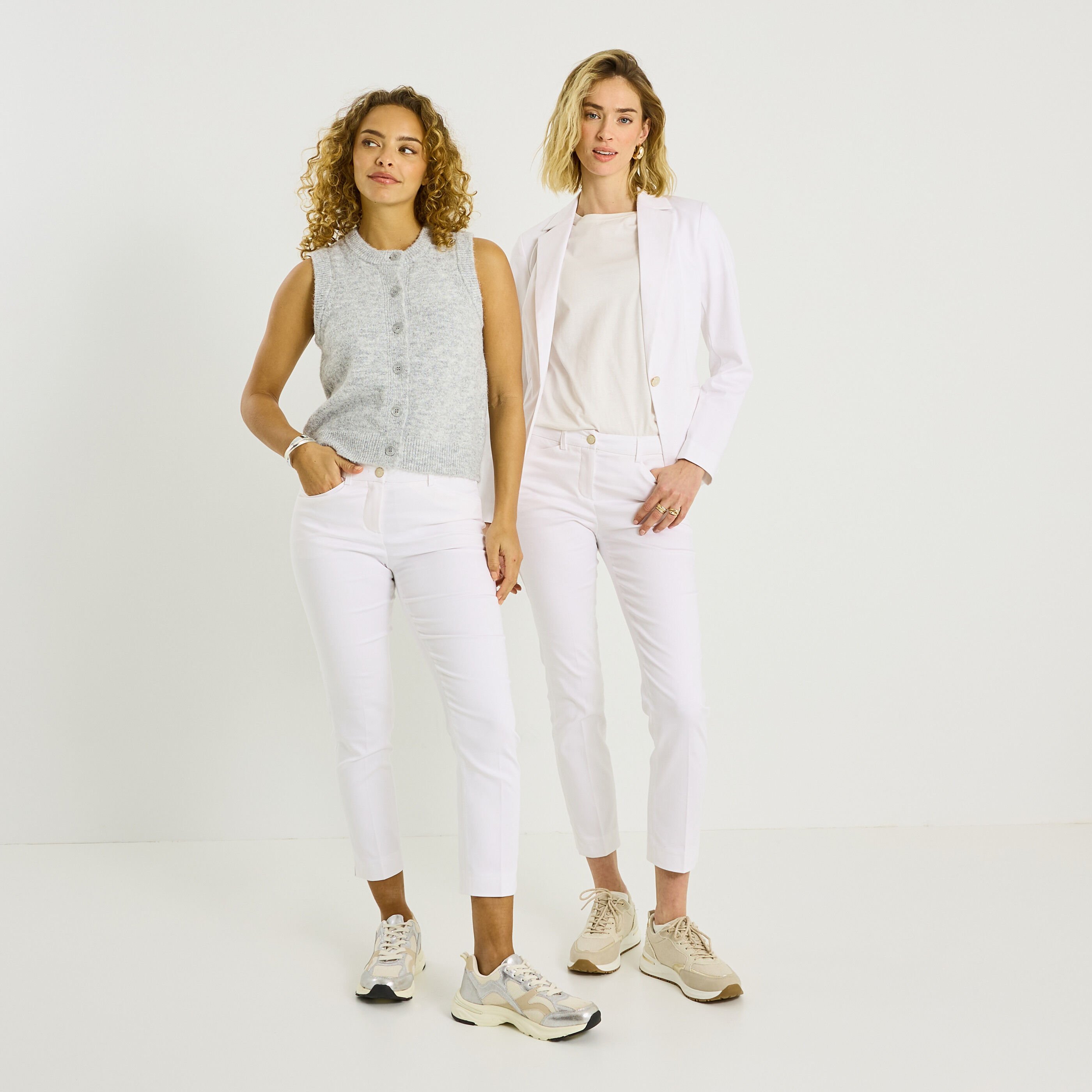 Pantalon cigarette raccourci femme