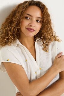 Chemise brodée femme