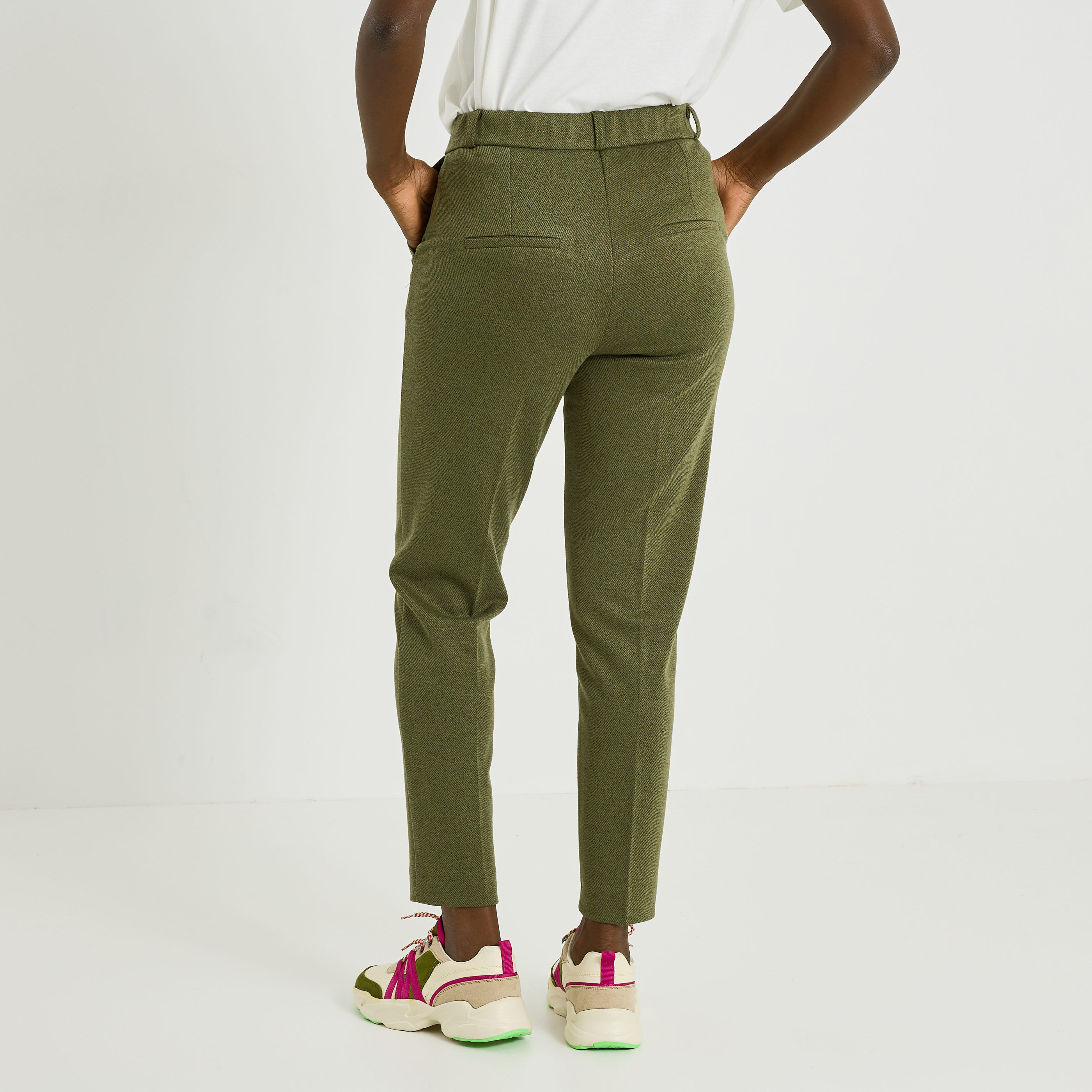 Pantalon en maille jacquard femme