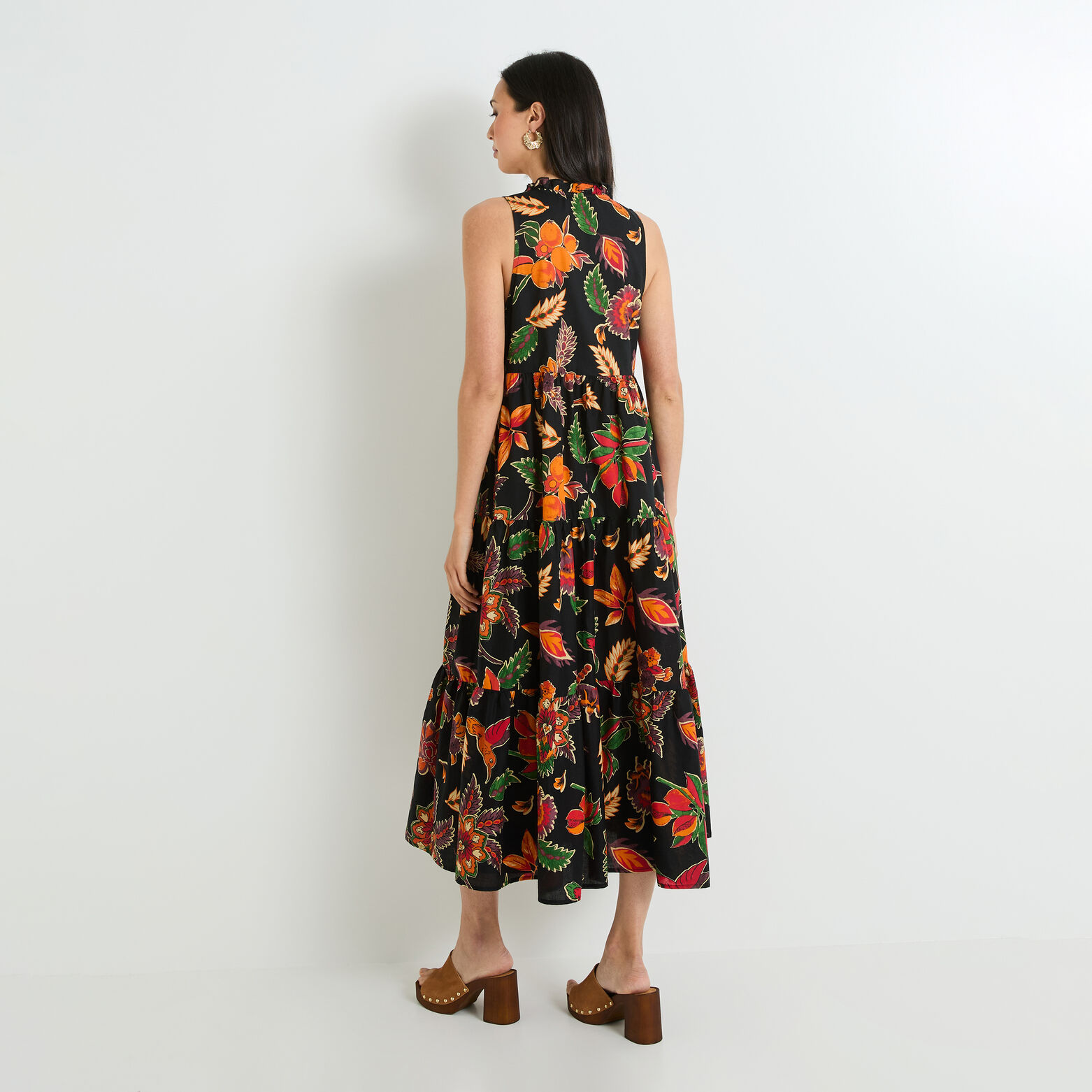 Robe longue imprimée femme
