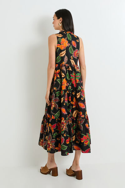 Robe longue imprimée femme