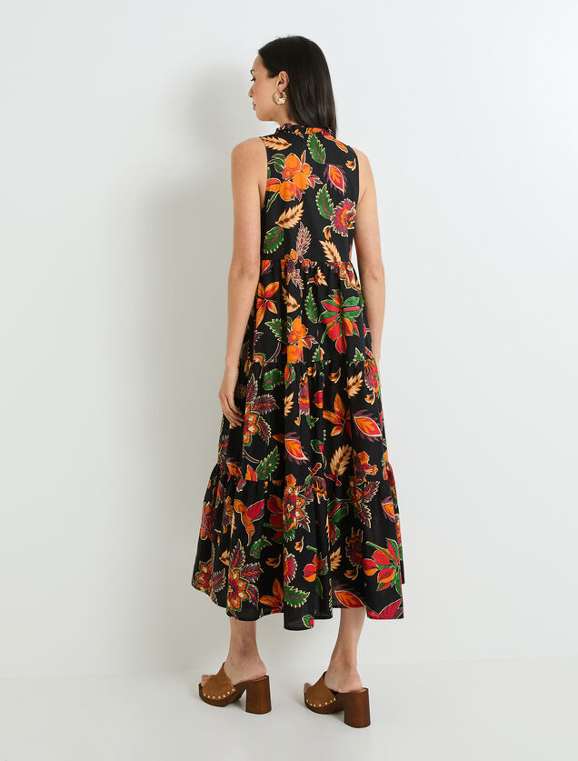 Robe longue imprimée femme