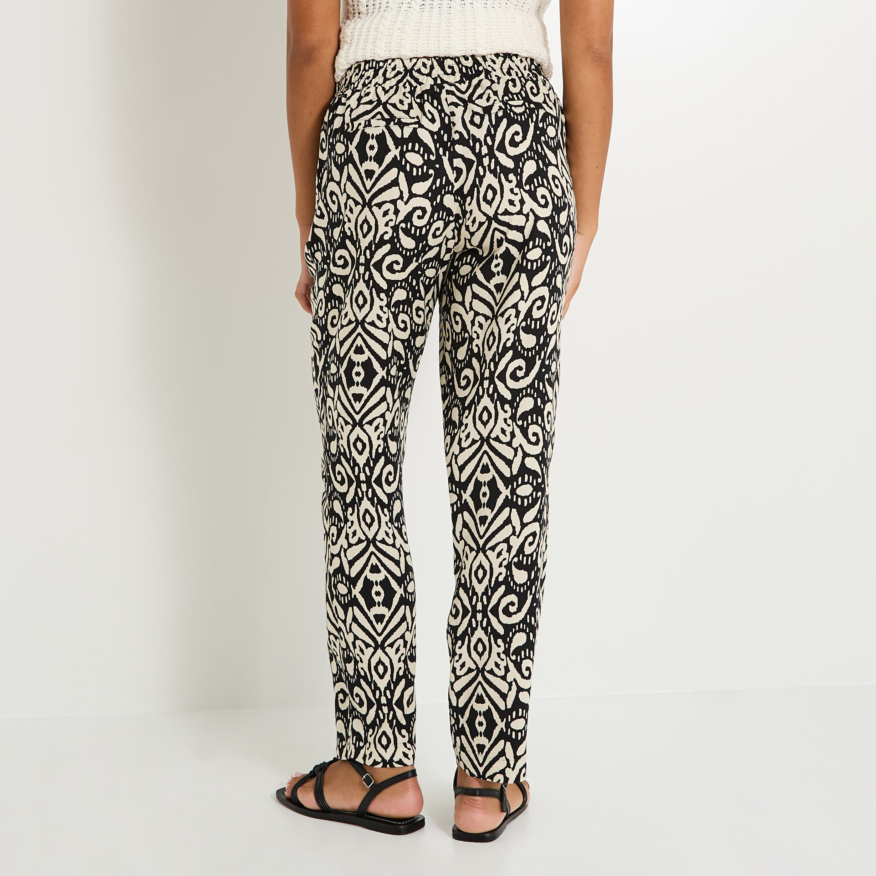Pantalon fluide imprim&eacute; femme